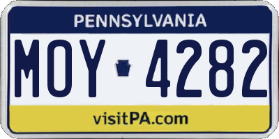 PA license plate MOY4282