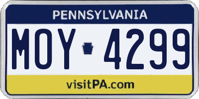 PA license plate MOY4299