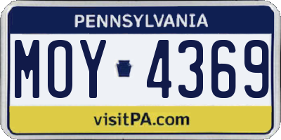 PA license plate MOY4369