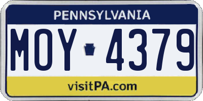 PA license plate MOY4379