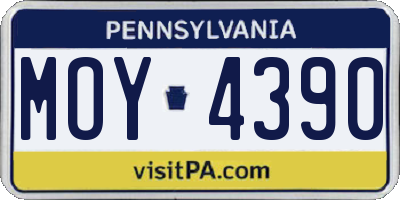 PA license plate MOY4390