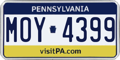 PA license plate MOY4399