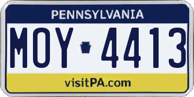 PA license plate MOY4413