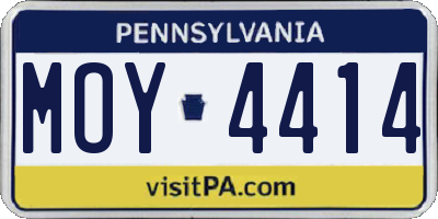 PA license plate MOY4414