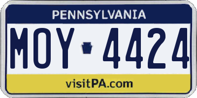 PA license plate MOY4424