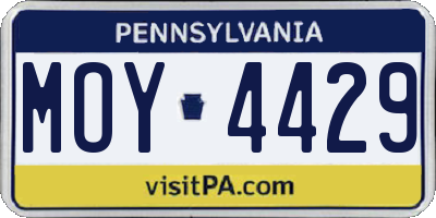 PA license plate MOY4429