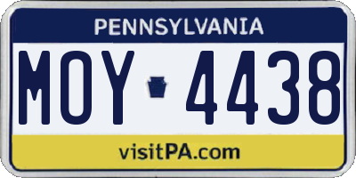 PA license plate MOY4438