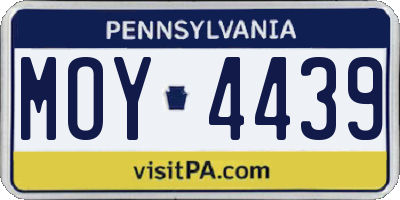 PA license plate MOY4439