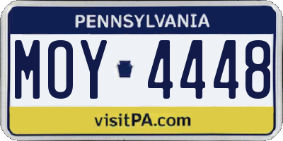 PA license plate MOY4448