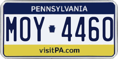 PA license plate MOY4460