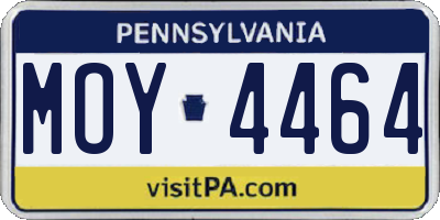 PA license plate MOY4464