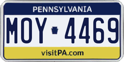 PA license plate MOY4469