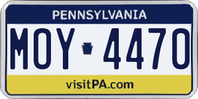 PA license plate MOY4470