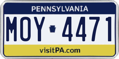 PA license plate MOY4471