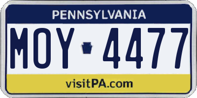 PA license plate MOY4477