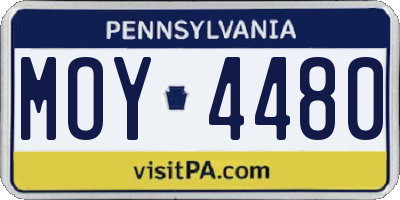 PA license plate MOY4480