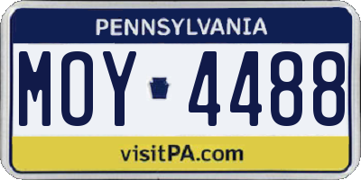 PA license plate MOY4488