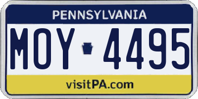 PA license plate MOY4495