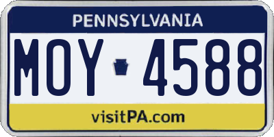 PA license plate MOY4588