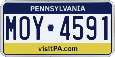 PA license plate MOY4591