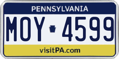 PA license plate MOY4599