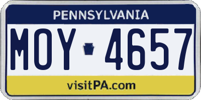 PA license plate MOY4657