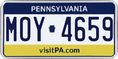 PA license plate MOY4659