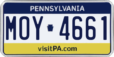 PA license plate MOY4661