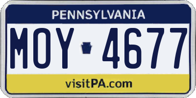 PA license plate MOY4677