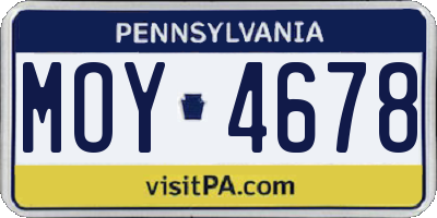 PA license plate MOY4678