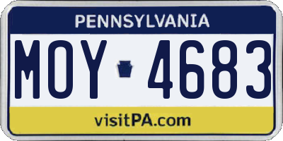 PA license plate MOY4683