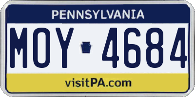 PA license plate MOY4684