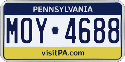 PA license plate MOY4688
