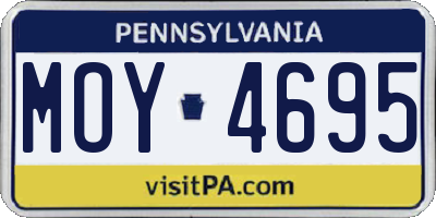 PA license plate MOY4695