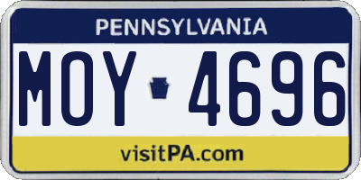 PA license plate MOY4696