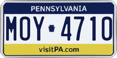 PA license plate MOY4710