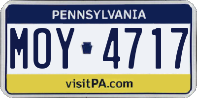 PA license plate MOY4717