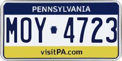 PA license plate MOY4723