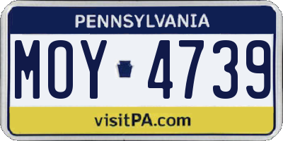 PA license plate MOY4739
