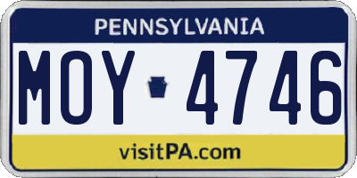 PA license plate MOY4746