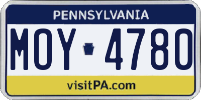 PA license plate MOY4780