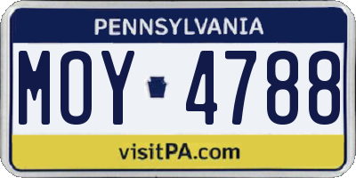 PA license plate MOY4788