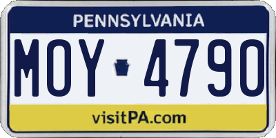 PA license plate MOY4790