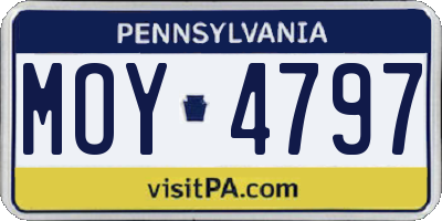 PA license plate MOY4797
