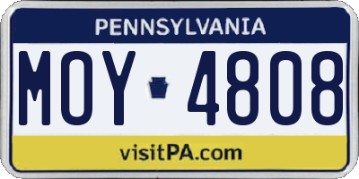 PA license plate MOY4808
