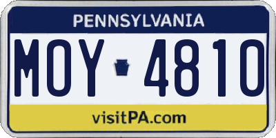 PA license plate MOY4810