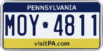 PA license plate MOY4811