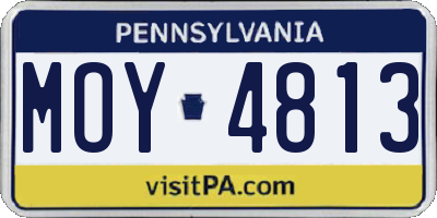 PA license plate MOY4813