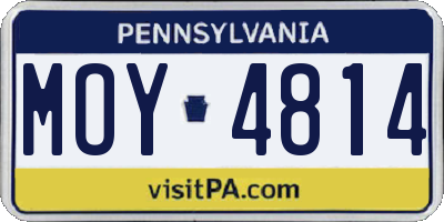 PA license plate MOY4814