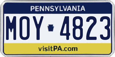 PA license plate MOY4823